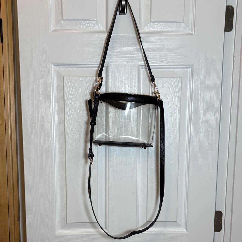 Clear Crossbody Bag with Black Trim